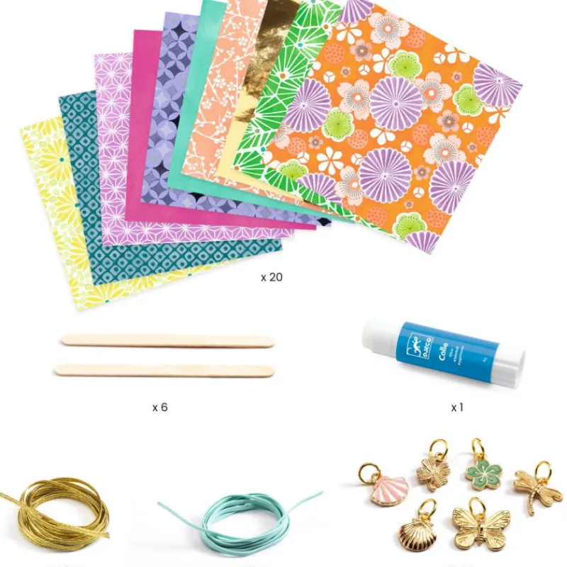 Djeco "Chics et dorés" Perles de papier et bracelets à créer DIY 7972<Enfant Perles Et Bijoux | Bricolage Enfant