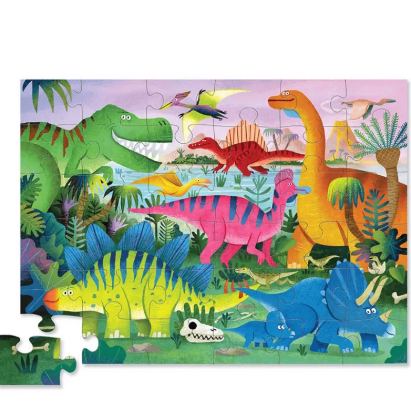 Crocodile Creek "Le Monde des dinosaures" Puzzle 36 pcs<Enfant Puzzles Dès 4 Ans, 36 Pcs