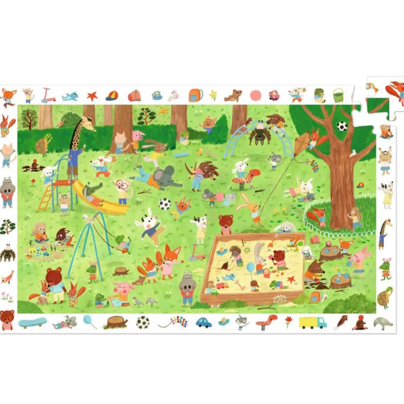 Djeco "Le square des petits amis" Puzzle observation 35 pcs 7596<Enfant Puzzles Et Jeux Djeco | Puzzle Djeco