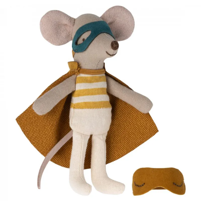 Maileg Souris super-héros dans sa boîte< Maison De Poupées