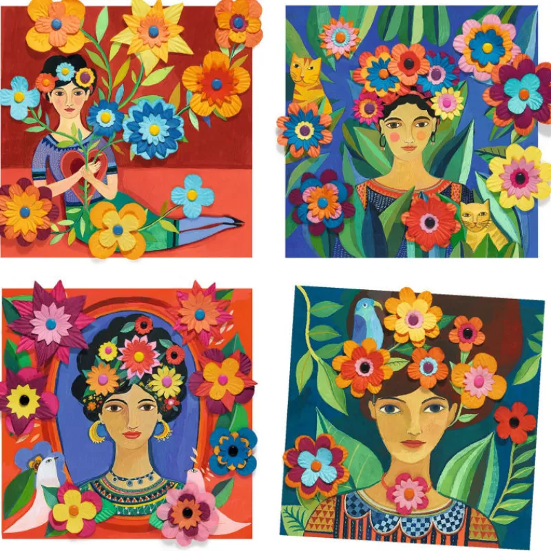 Djeco Tableaux de fleurs en papier "Coyoacàn" 9385 inspired by Frida Kahlo<Enfant Bricolage Enfant | Djeco Inspired By