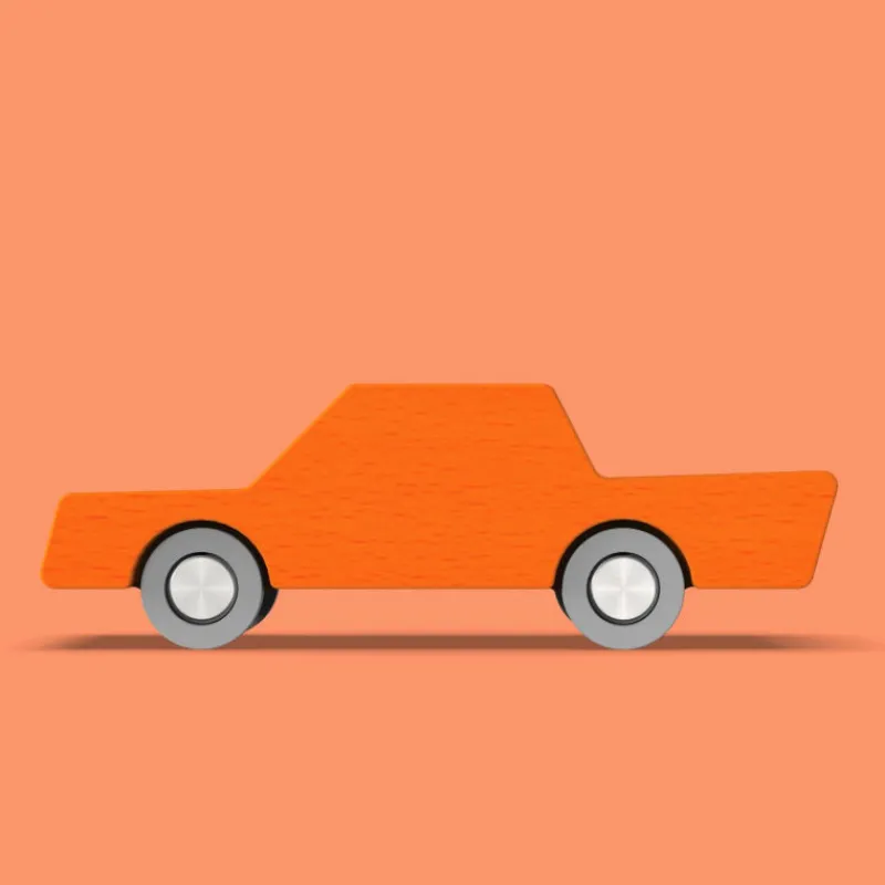 Waytoplay Toys Voiture en bois Waytoplay orange "Back and Forth"< Circuits De Routes Waytoplay | Jouets Garage, Voitures
